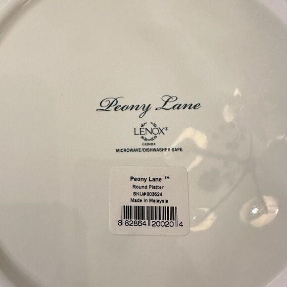 LENOX Peony‎ Lane Serving Round Platter Porcelain Dinnerware 13”  New - Picture 4 of 7